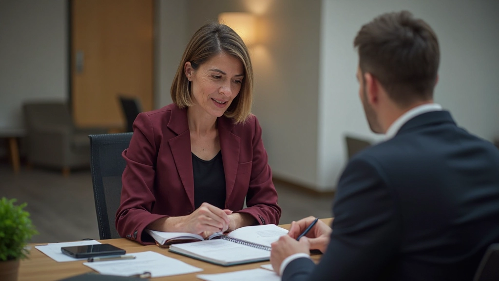 Опытный финансовый консультант проводит встречу с клиентом для обсуждения инвестиционных стратегий